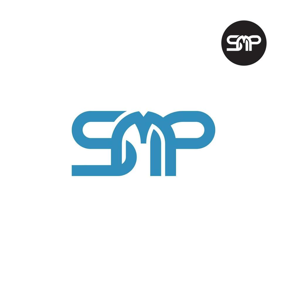 letra smp monograma logo diseño vector