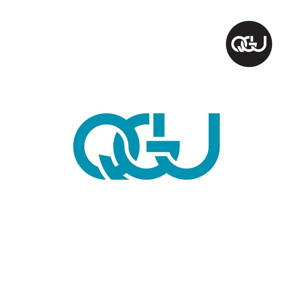 Letter QGU Monogram Logo Design vector