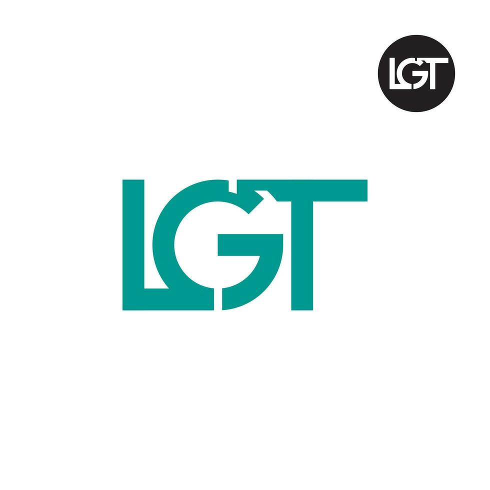 letra LGT monograma logo diseño vector