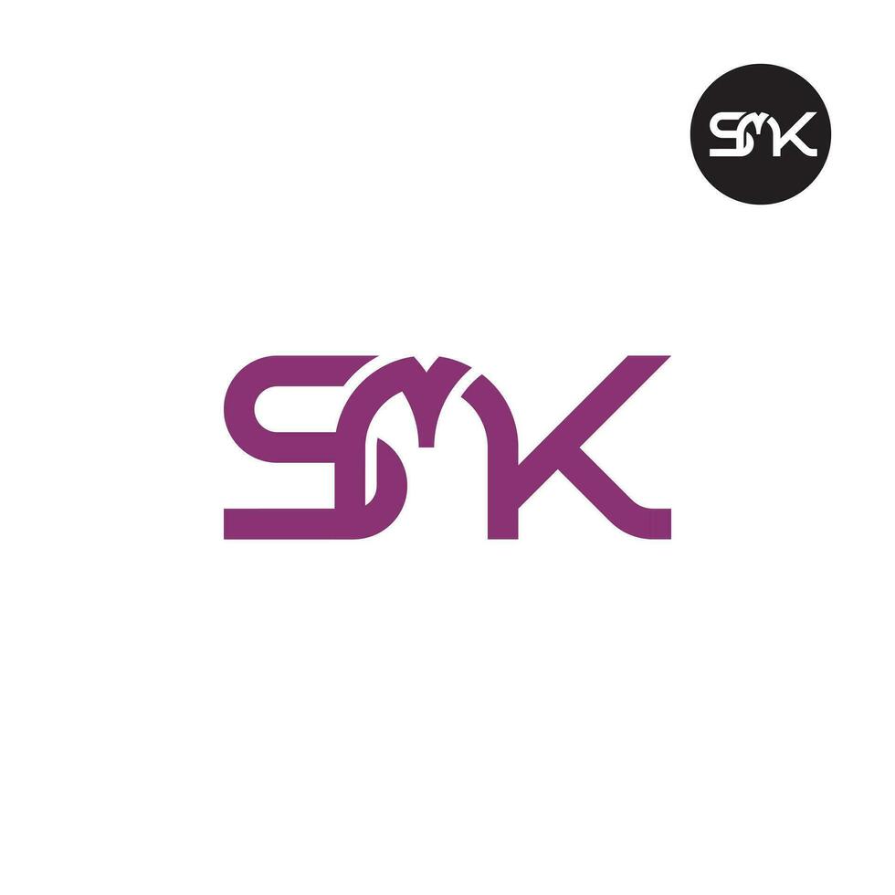 letra smk monograma logo diseño vector