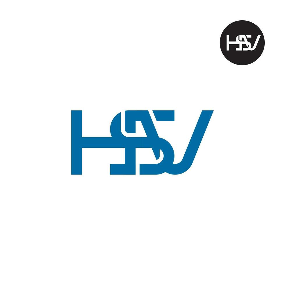 letra hsv monograma logo diseño vector