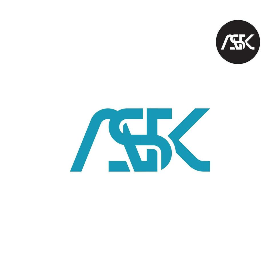 Letter ASK Monogram Logo Design vector