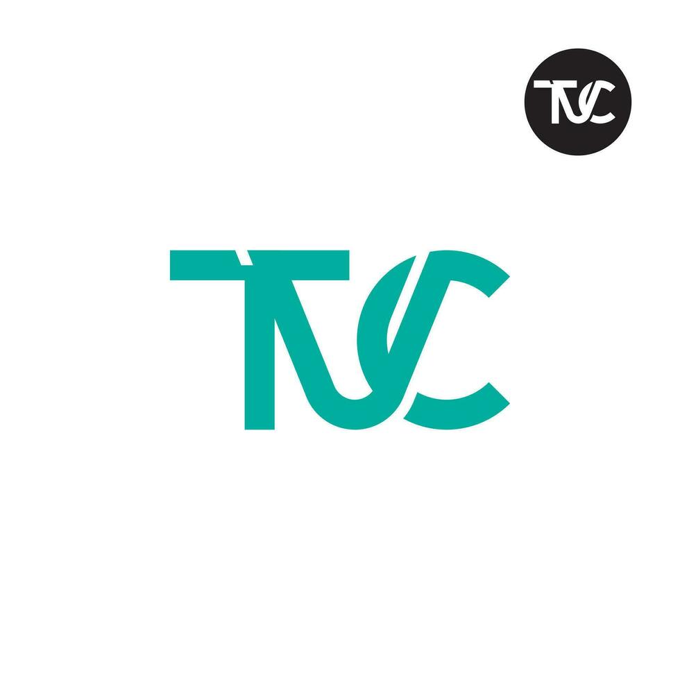 letra tvc monograma logo diseño vector