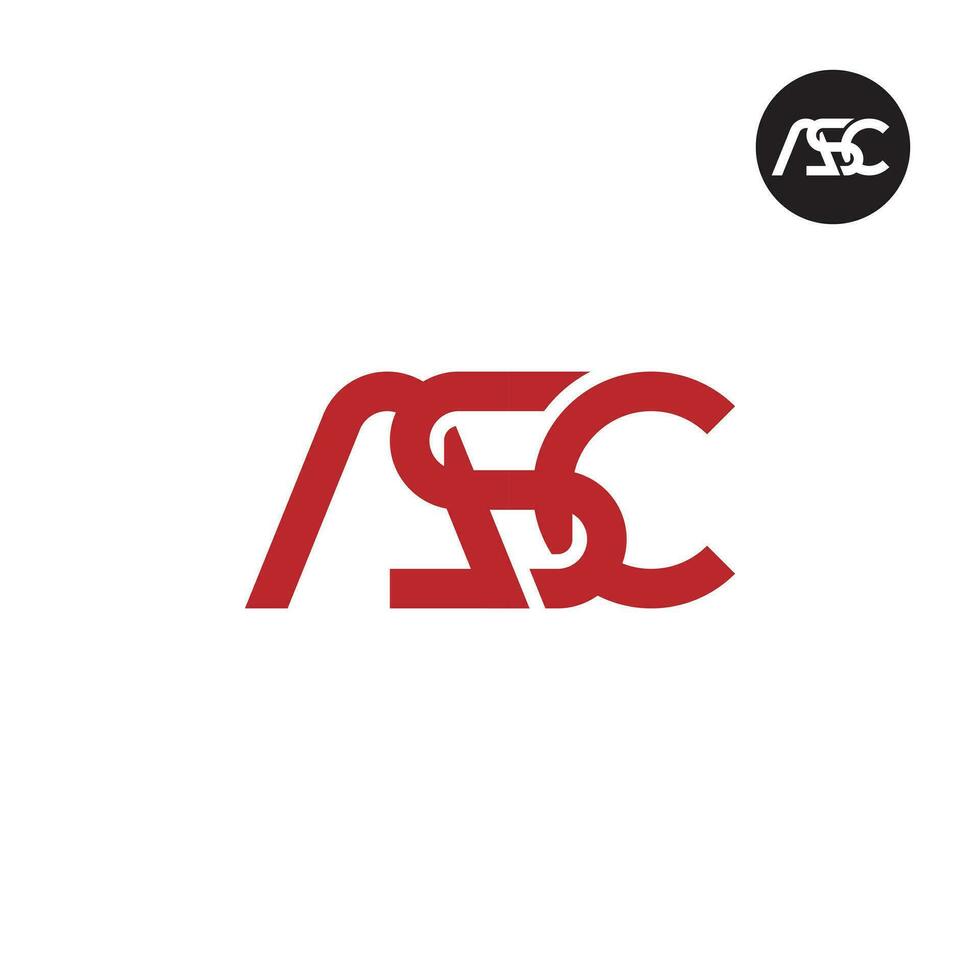 letra asc monograma logo diseño vector