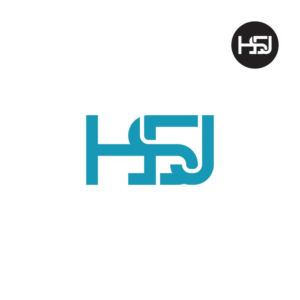 letra hsj monograma logo diseño vector