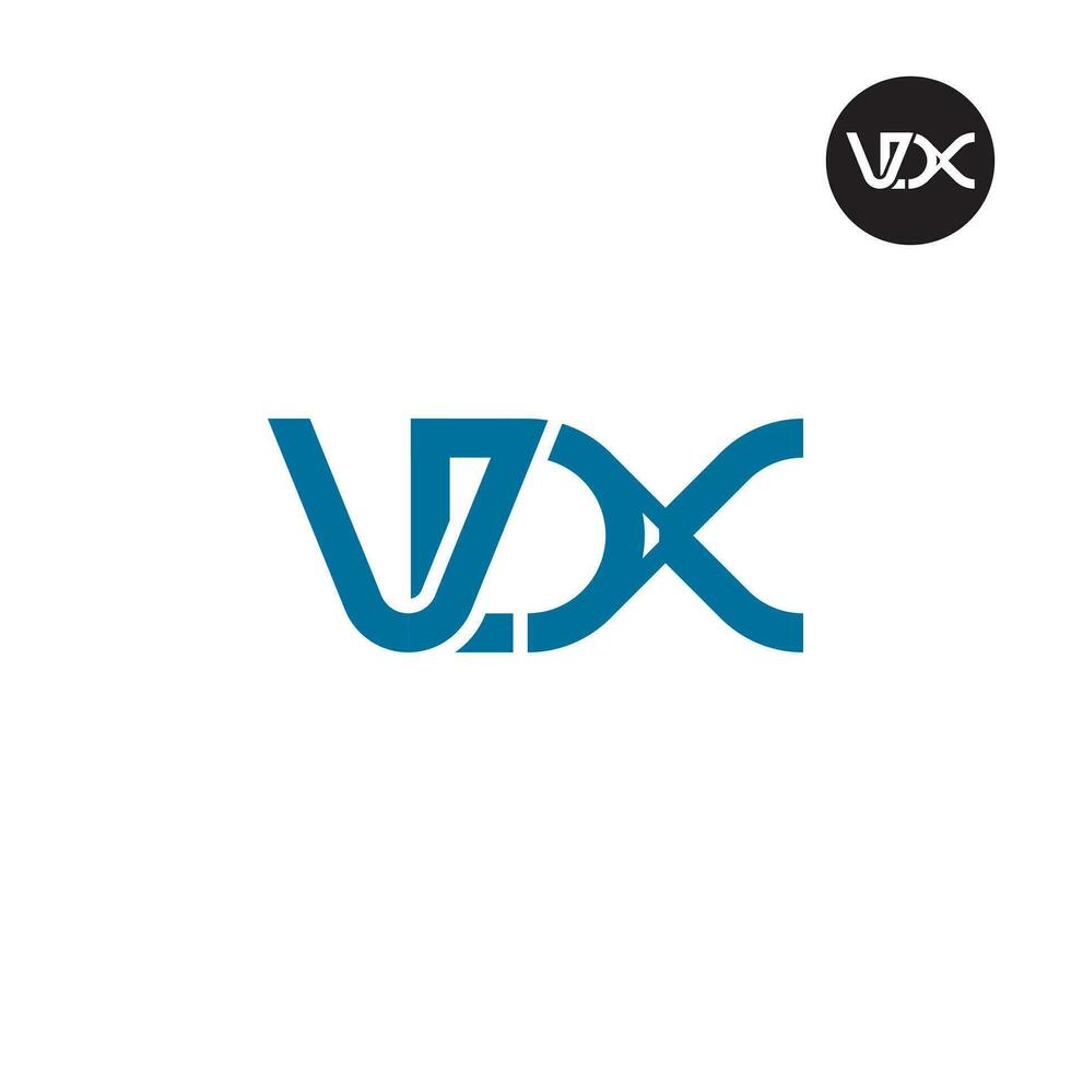 letra vdx monograma logo diseño vector