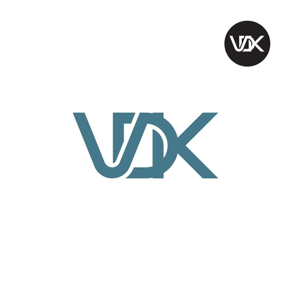 letra vdk monograma logo diseño vector