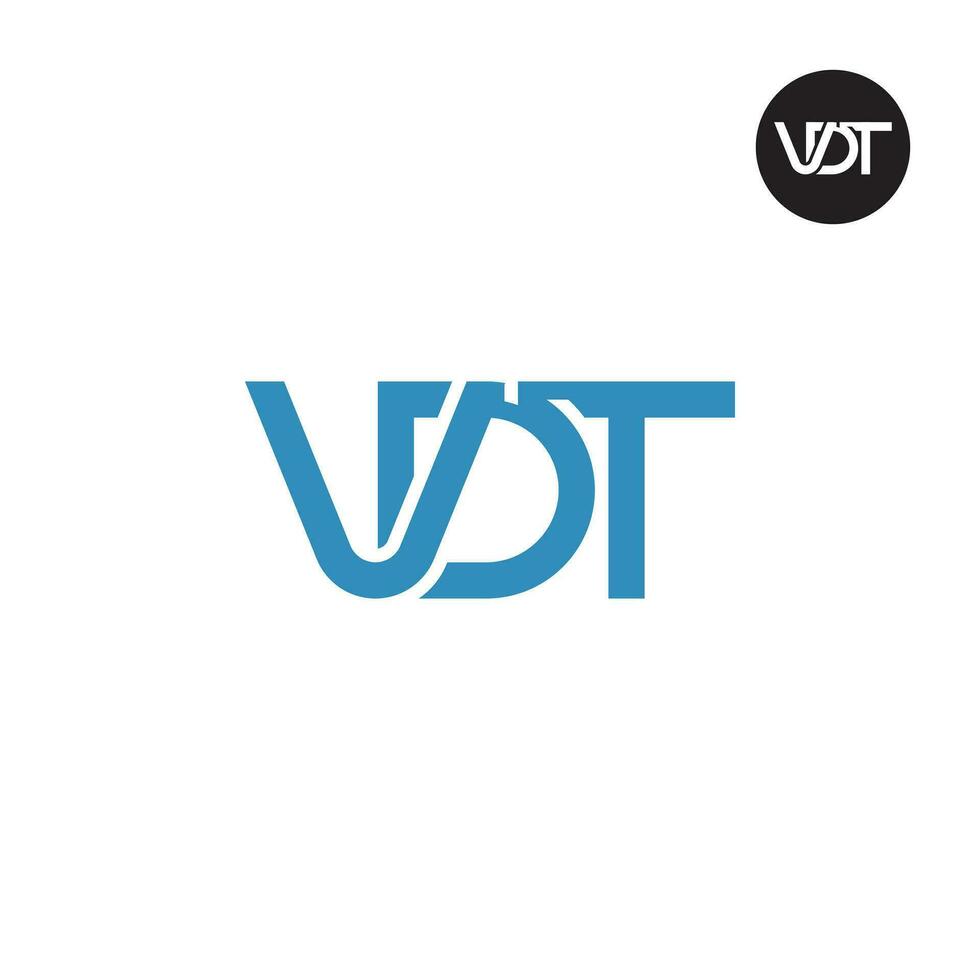 letra vdt monograma logo diseño vector