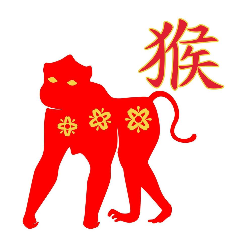 mono zodiaco chino vector