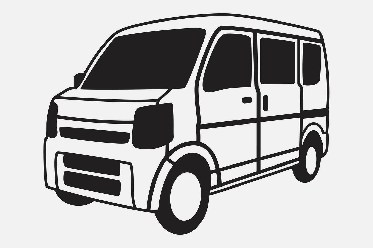 Hiroof Van Silhouette Set vector
