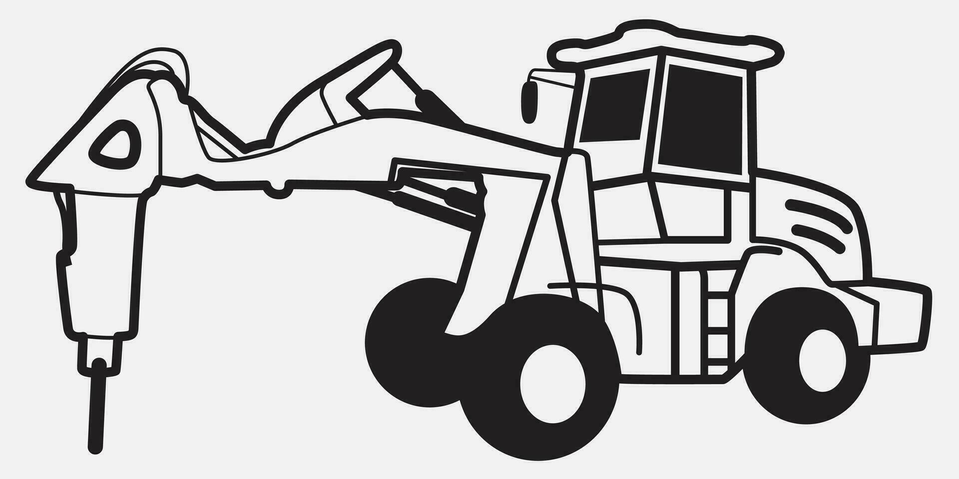 construction vehicles Silhouette Set vector