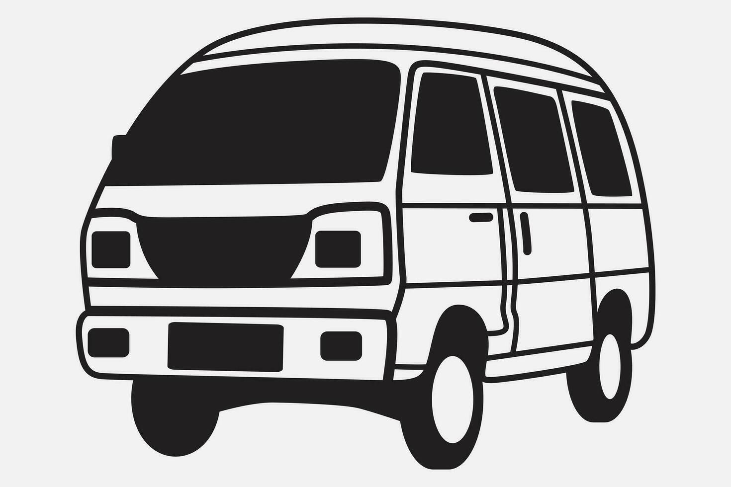 Hiroof Van Silhouette Set vector