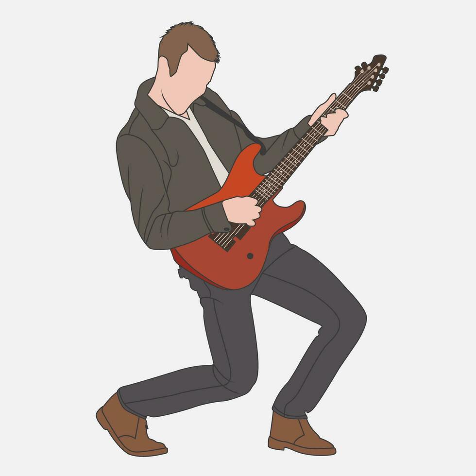 Rockstar illustration line art vector