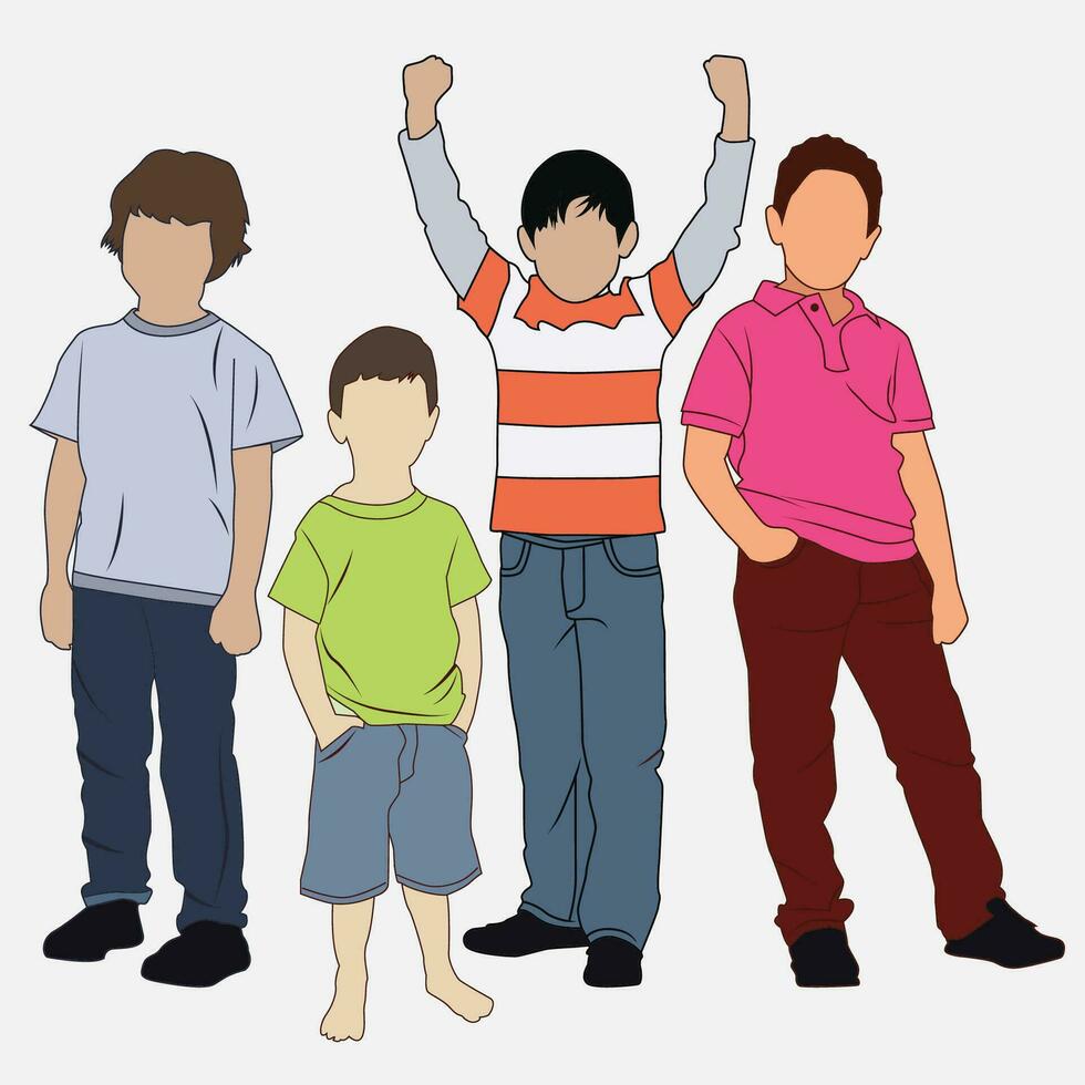 boys illustration line art vector