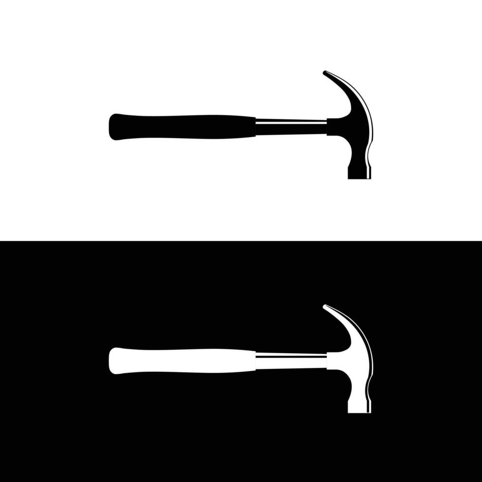 Hammer silhouette vector. Work tool icon for web, tag, label, mechanical shop, garage, repair shop, workshop. Symbol for mechanical engineering, carpentry, mechanic, engineer, carpenter vector