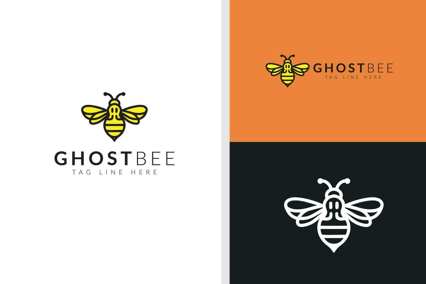 abeja fantasma marca concepto, sorprendentes de dos colores logo diseño con un moderno giro en naturaleza vector