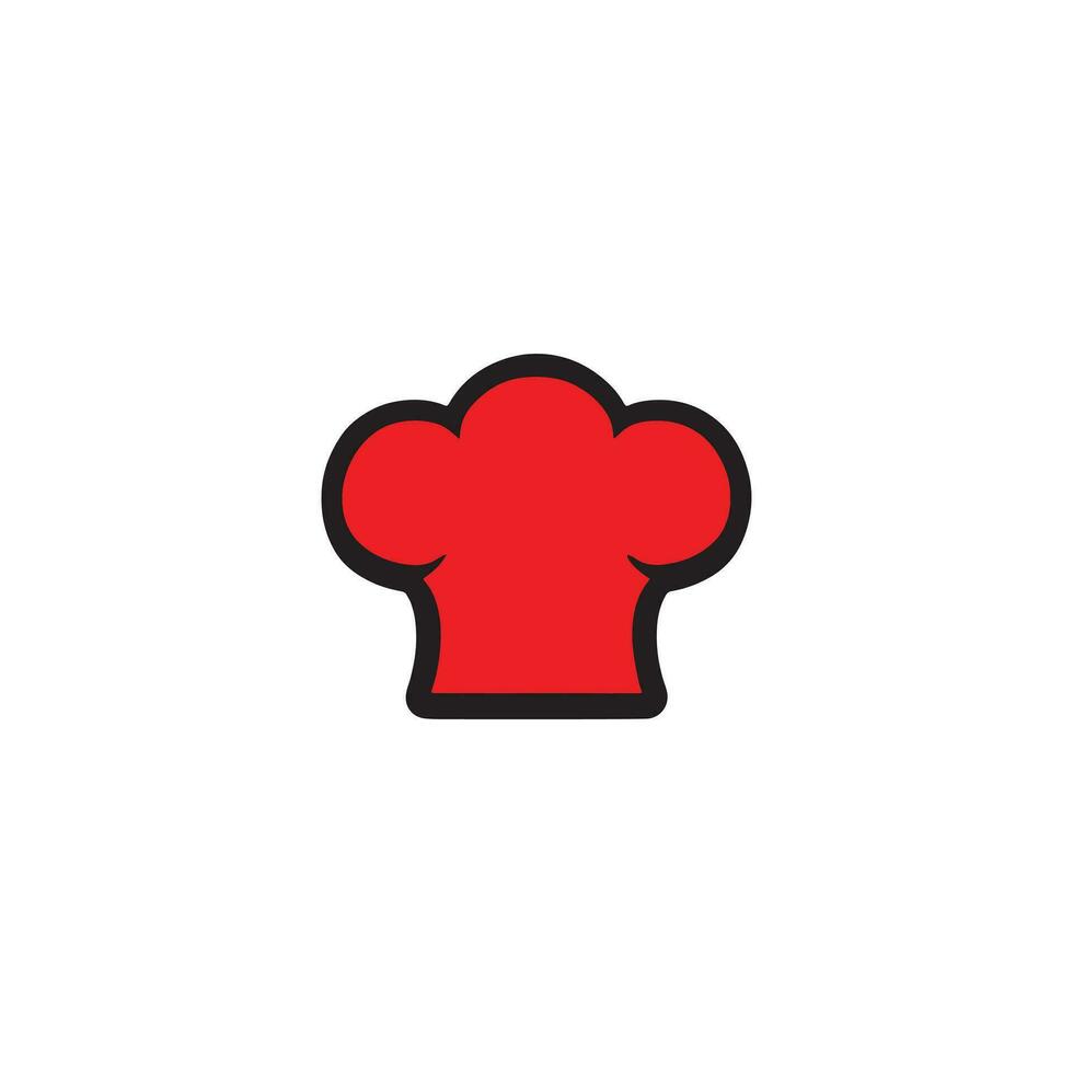The Bold Red Chefs Hat Icon Against a Stark White Background - A Symbol of Culinary Artistry vector