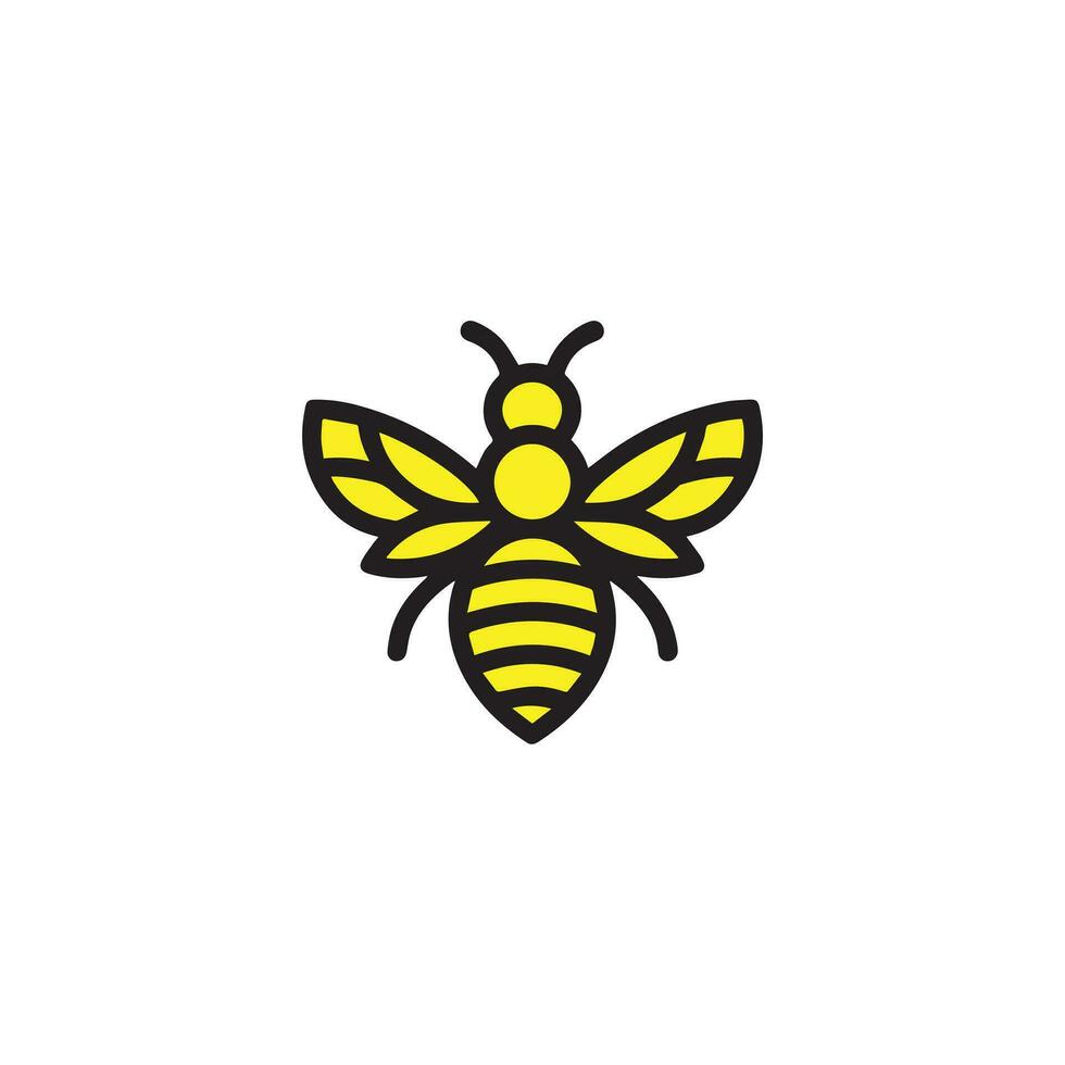 Bold Yellow and Black Bee Emblem Illustrating Natures Simplicity on White Background vector