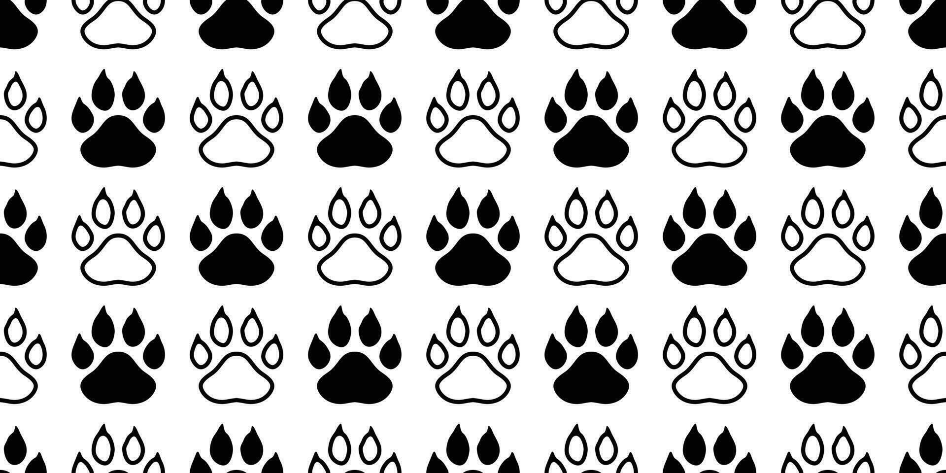 dog paw seamless pattern footprint vector bear polar cat pet french bulldog cartoon icon scarf isolated repeat wallpaper tile background illustration doodle design