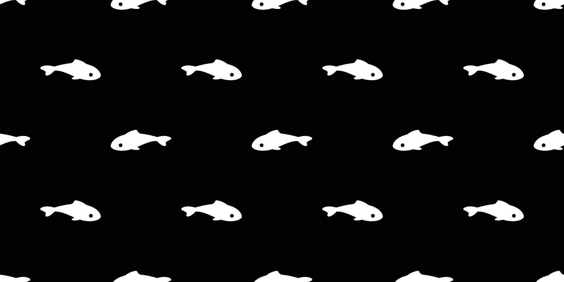 pescado sin costura modelo vector tiburón salmón delfín atún ballena bufanda aislado dibujos animados loseta antecedentes repetir fondo de pantalla ilustración negro diseño