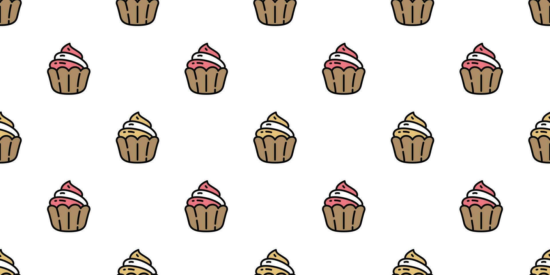 cake seamless pattern cupcake vector cookie pretzel snack bread scarf isolated repeat wallpaper tile background cartoon doodle illustration design