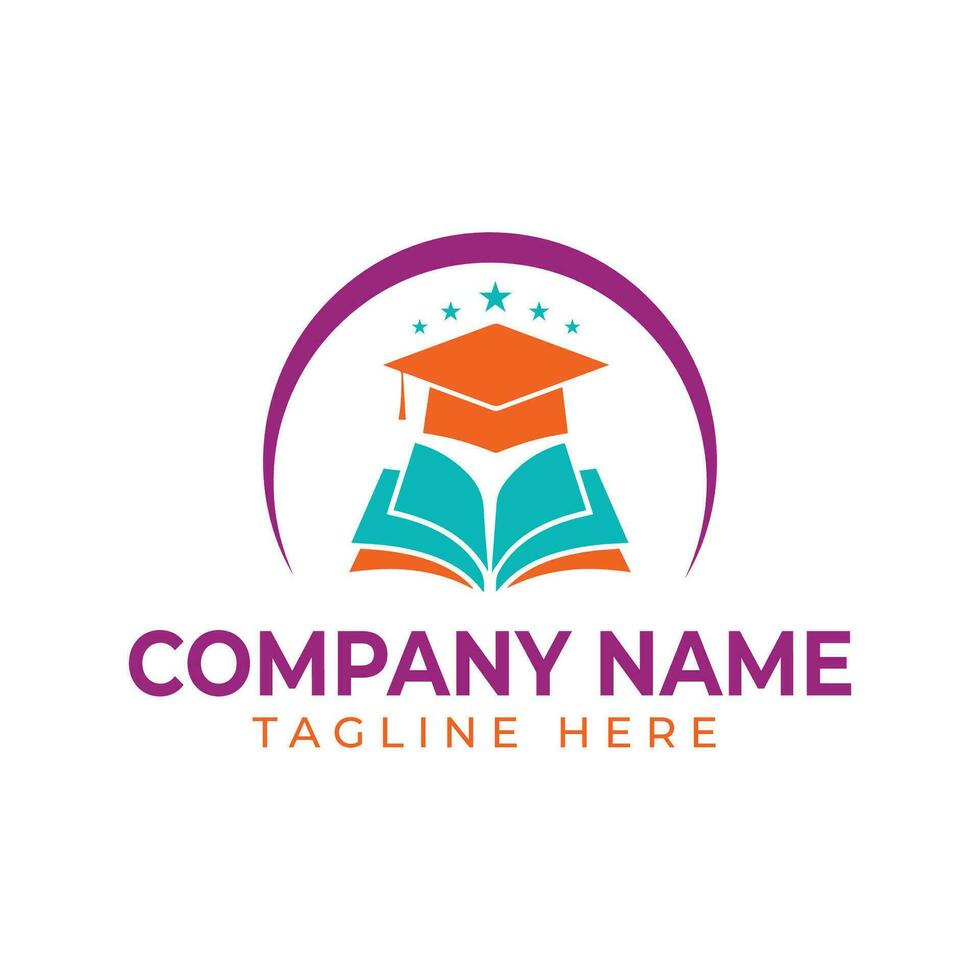 higher education academy for students logo design vector