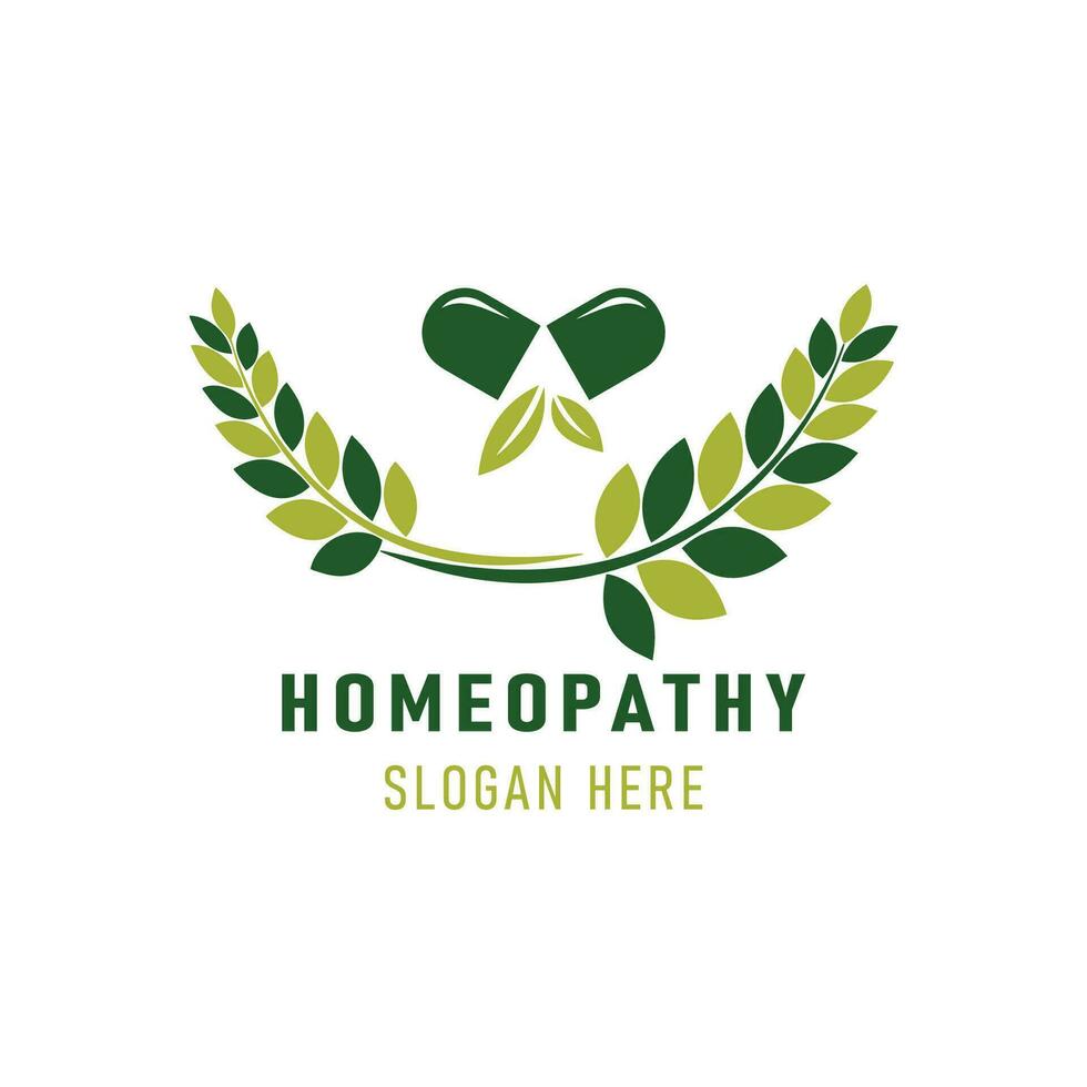 homeopatía medicina logo vector