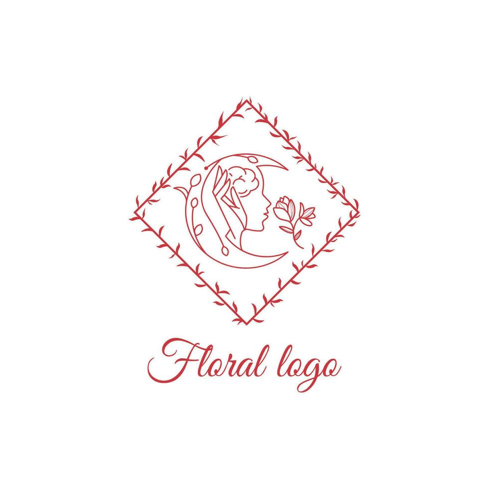 Floral beauty logo design vector