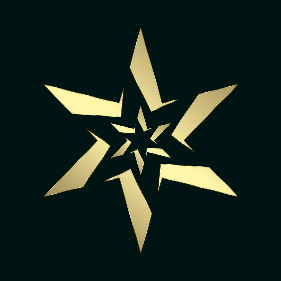 Luxury Star with 6 corners, premium stars on Dark background, vector illustration