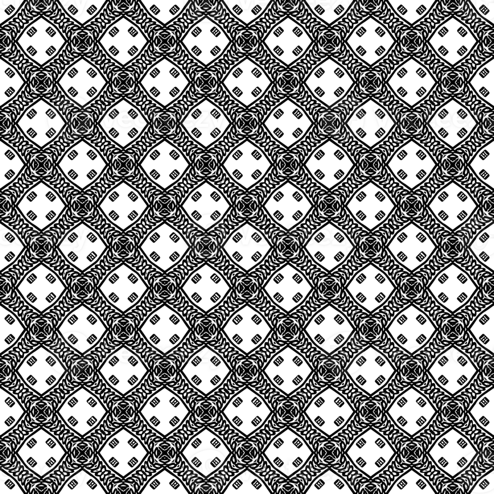 Black seamless abstract pattern. Overlay for background and backdrop. Ornamental design. PNG graphic illustration with transparent background.