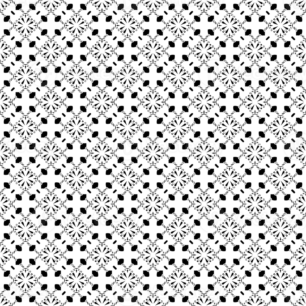 Black seamless abstract pattern. Overlay for background and backdrop. Ornamental design. PNG graphic illustration with transparent background.
