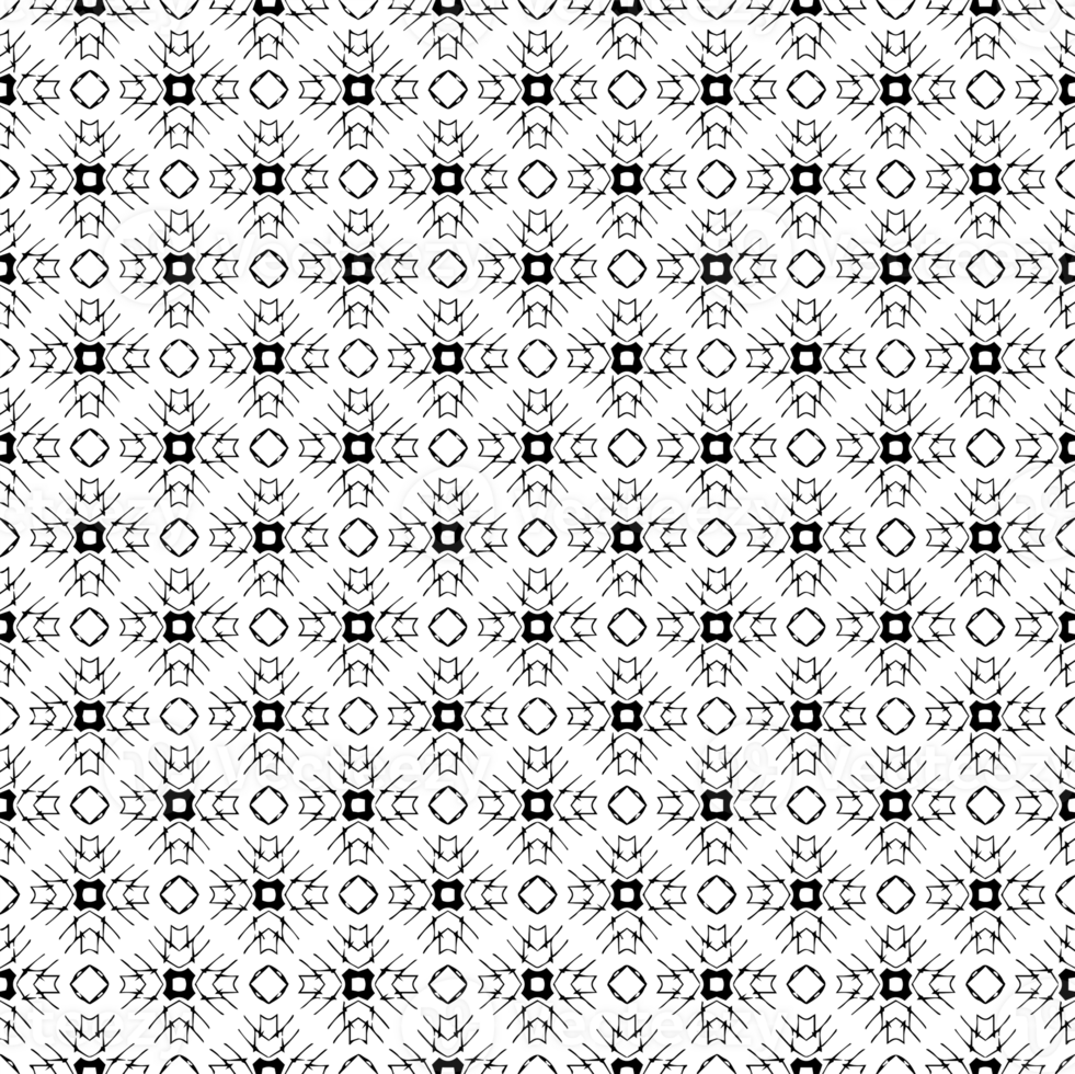 Black seamless abstract pattern. Overlay for background and backdrop. Ornamental design. PNG graphic illustration with transparent background.