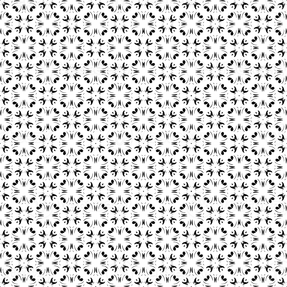 Black seamless abstract pattern. Overlay for background and backdrop. Ornamental design. PNG graphic illustration with transparent background.