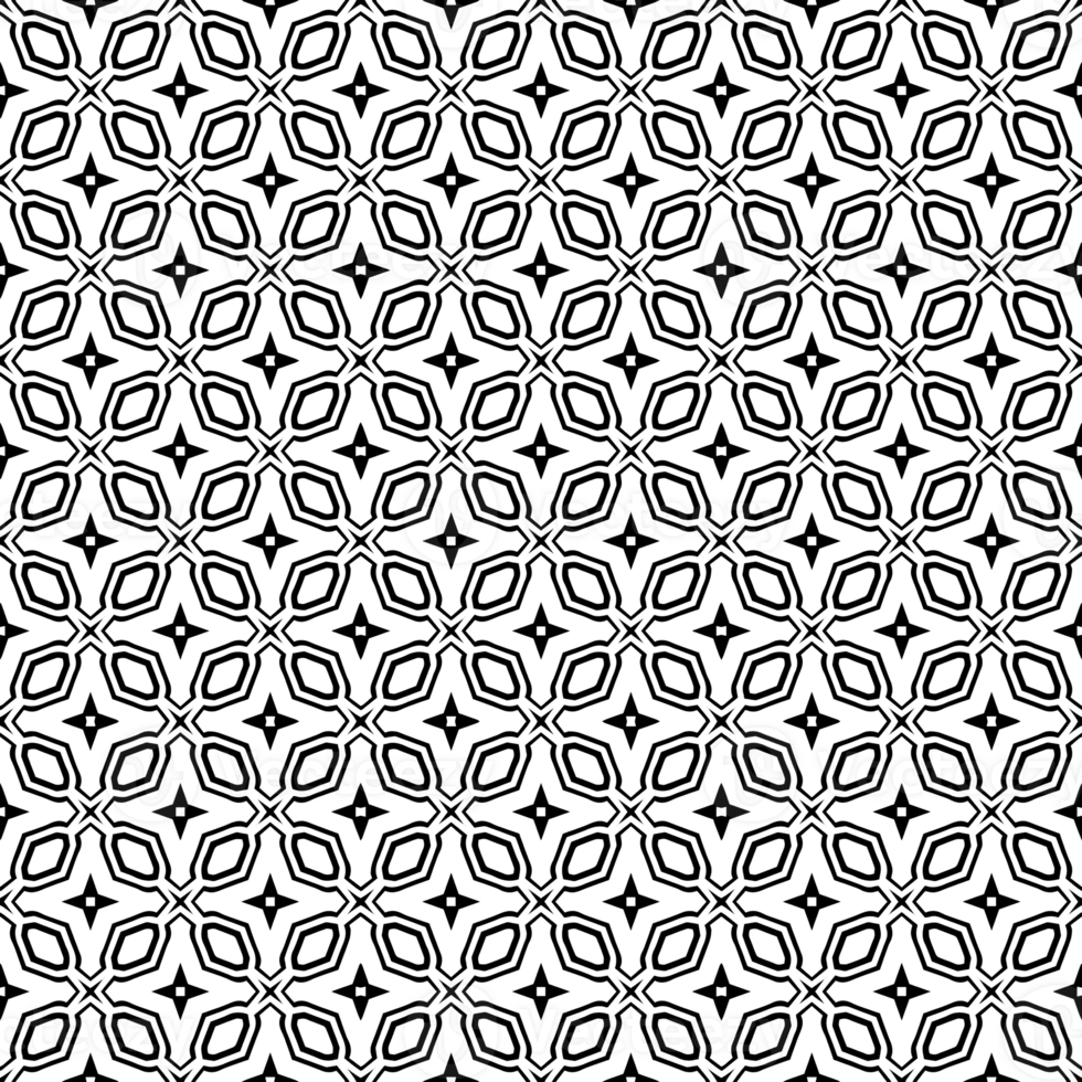 Black seamless abstract pattern. Overlay for background and backdrop. Ornamental design. PNG graphic illustration with transparent background.
