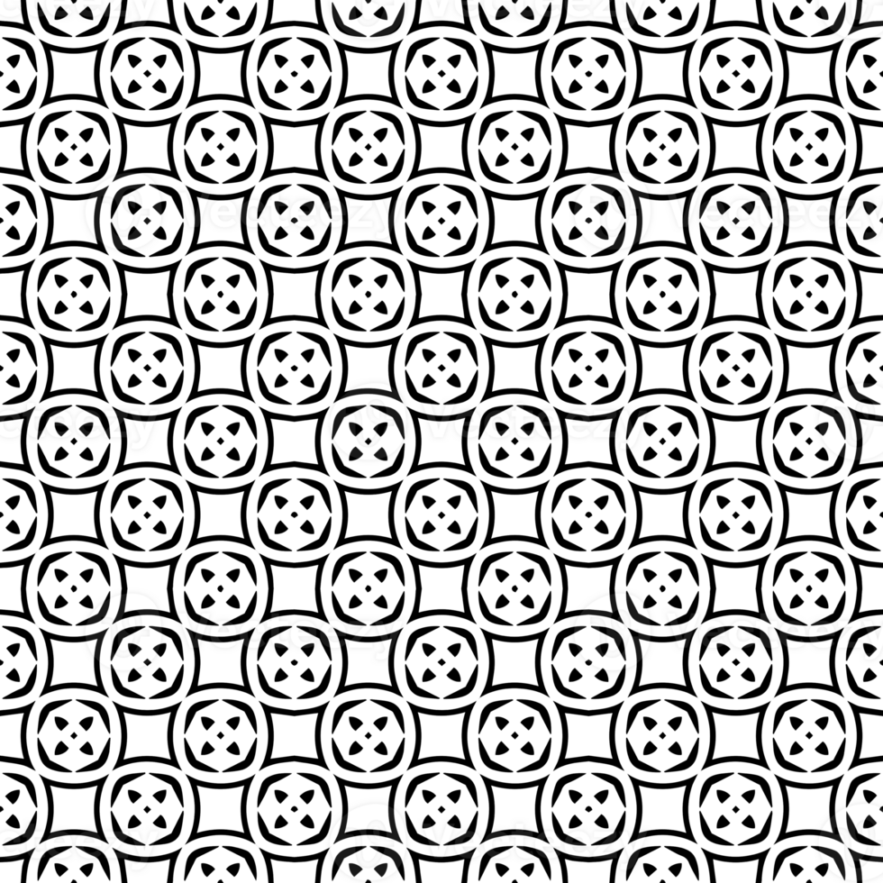Black seamless abstract pattern. Overlay for background and backdrop. Ornamental design. PNG graphic illustration with transparent background.