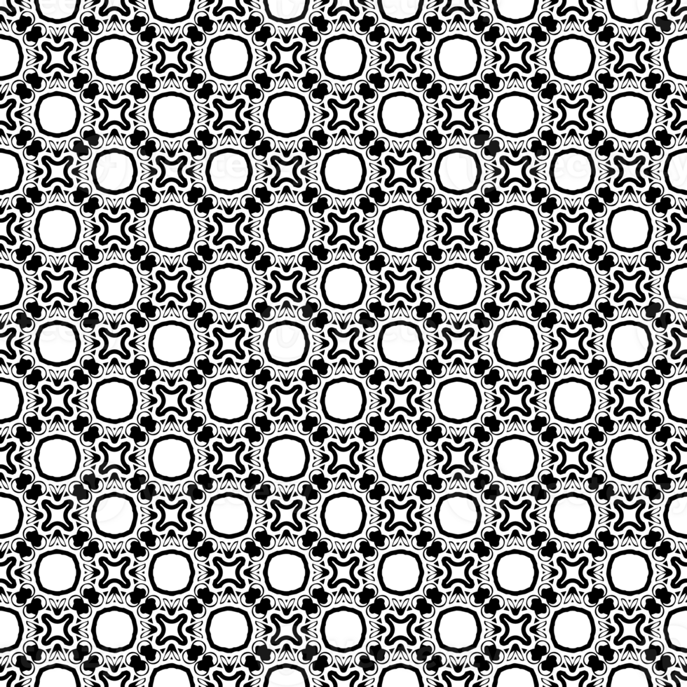 Black seamless abstract pattern. Overlay for background and backdrop. Ornamental design. PNG graphic illustration with transparent background.