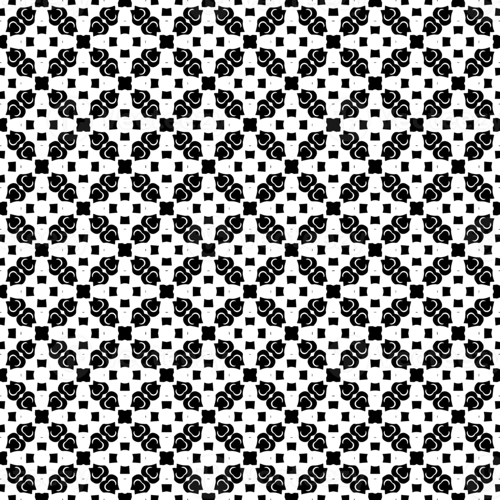 Black seamless abstract pattern. Overlay for background and backdrop. Ornamental design. PNG graphic illustration with transparent background.