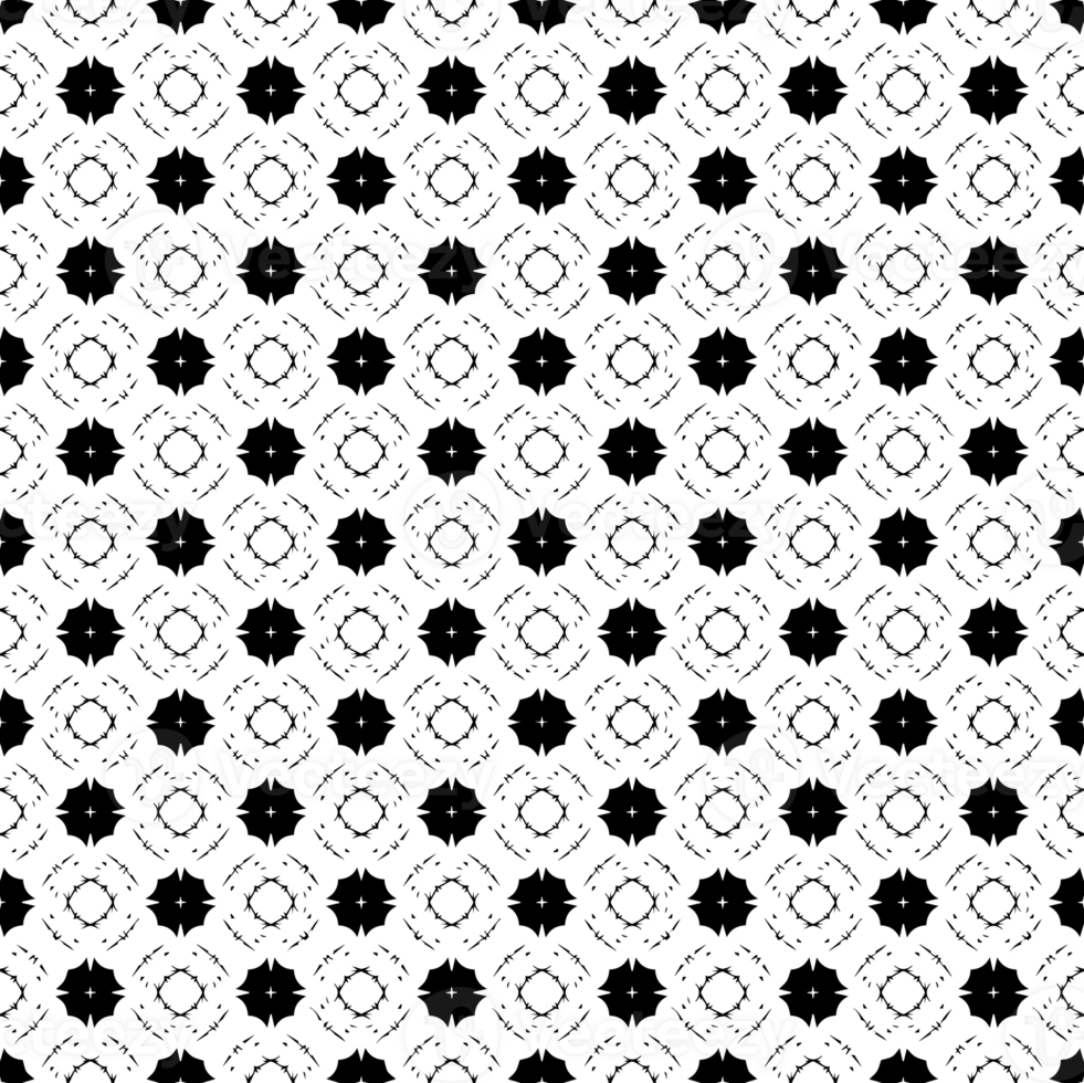 Black seamless abstract pattern. Overlay for background and backdrop. Ornamental design. PNG graphic illustration with transparent background.