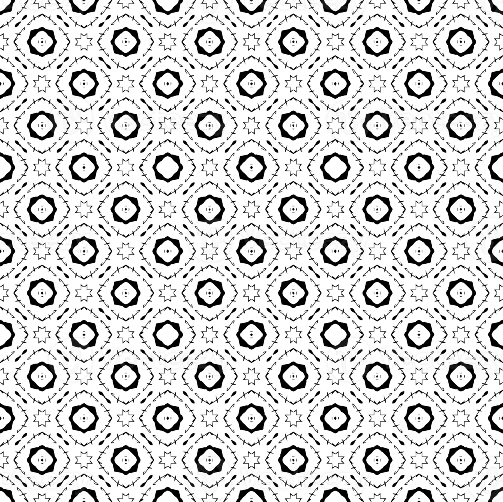 Black seamless abstract pattern. Overlay for background and backdrop. Ornamental design. PNG graphic illustration with transparent background.