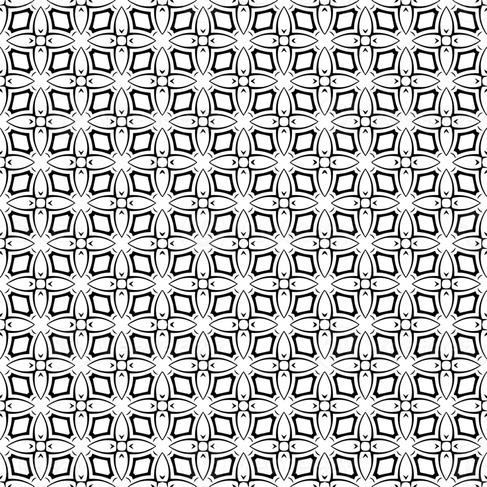 Black seamless abstract pattern. Overlay for background and backdrop. Ornamental design. PNG graphic illustration with transparent background.