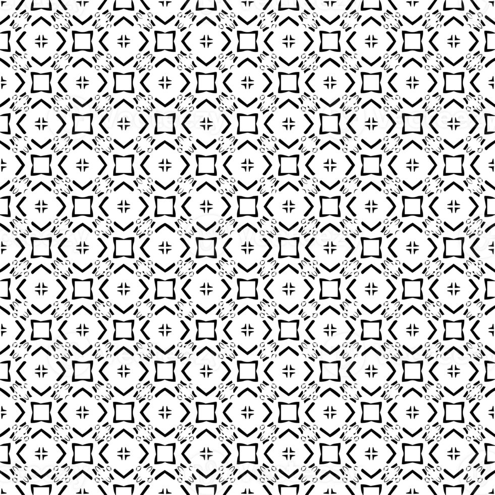 Black seamless abstract pattern. Overlay for background and backdrop. Ornamental design. PNG graphic illustration with transparent background.