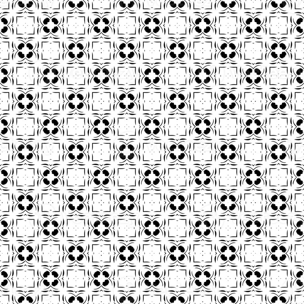 Black seamless abstract pattern. Overlay for background and backdrop. Ornamental design. PNG graphic illustration with transparent background.