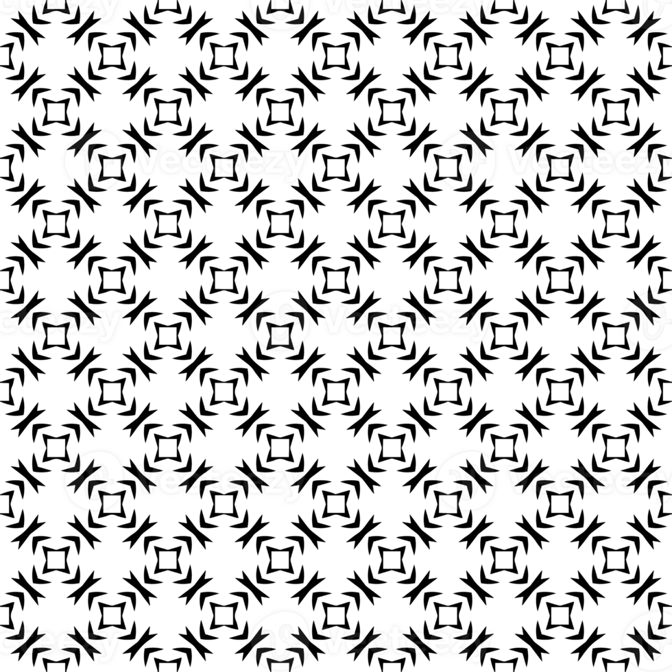 Black seamless abstract pattern. Overlay for background and backdrop. Ornamental design. PNG graphic illustration with transparent background.