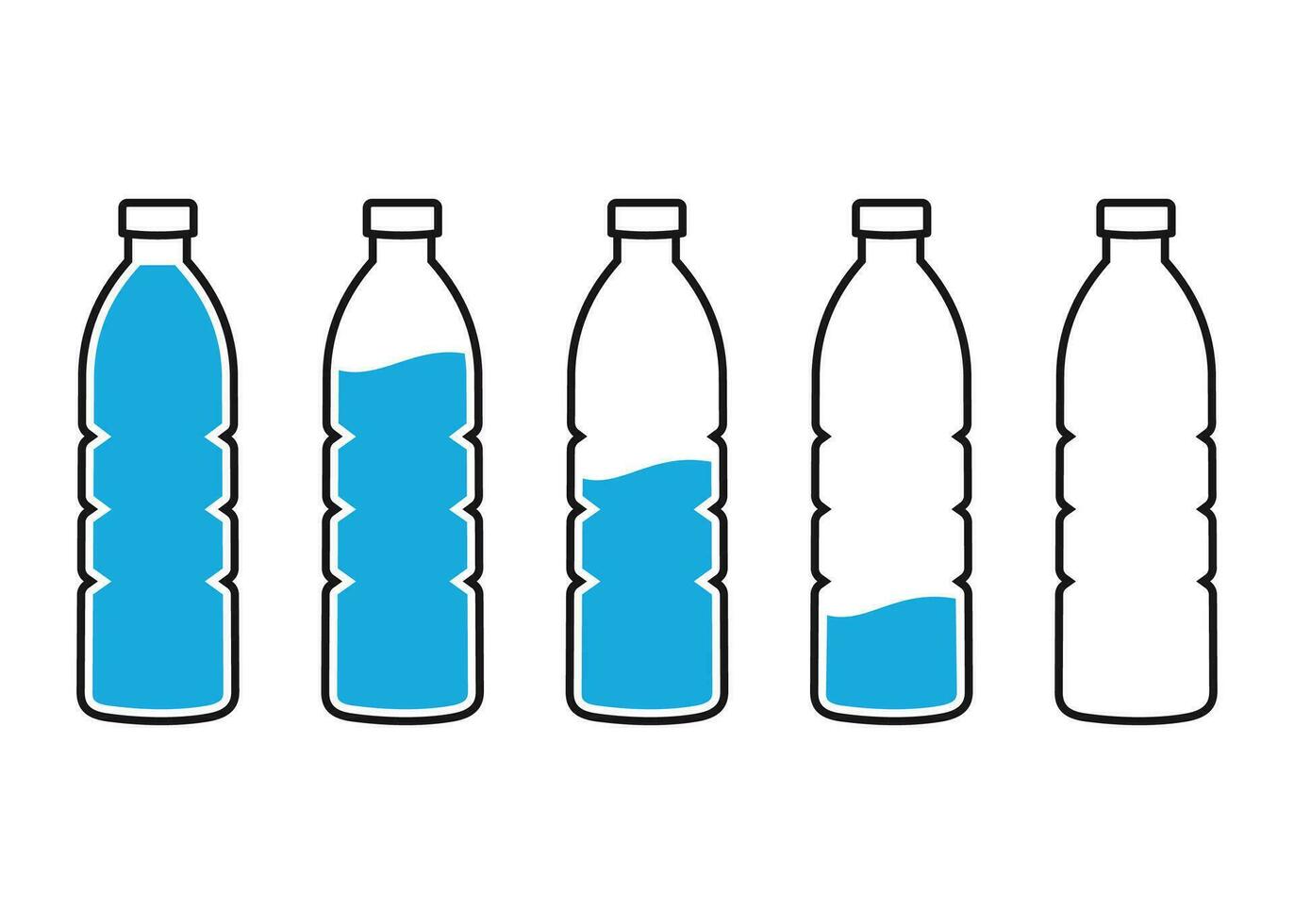 Set of water bottle icon on white background vector