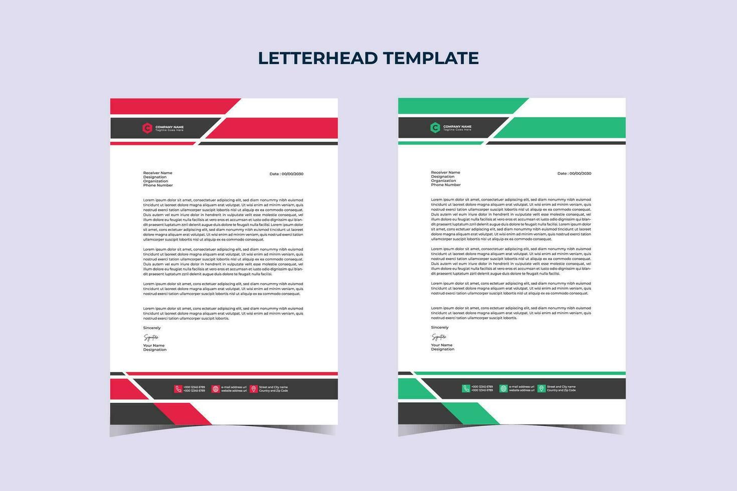 Professional Modern Business Letterhead Design Template vector