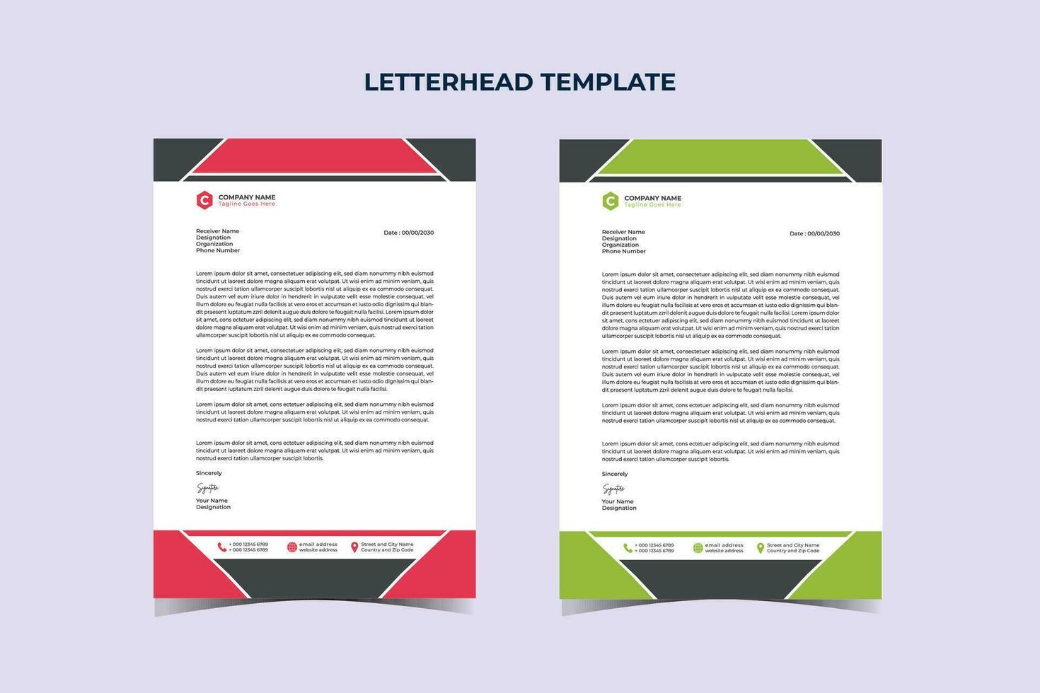 Professional Modern Business Letterhead Design Template vector