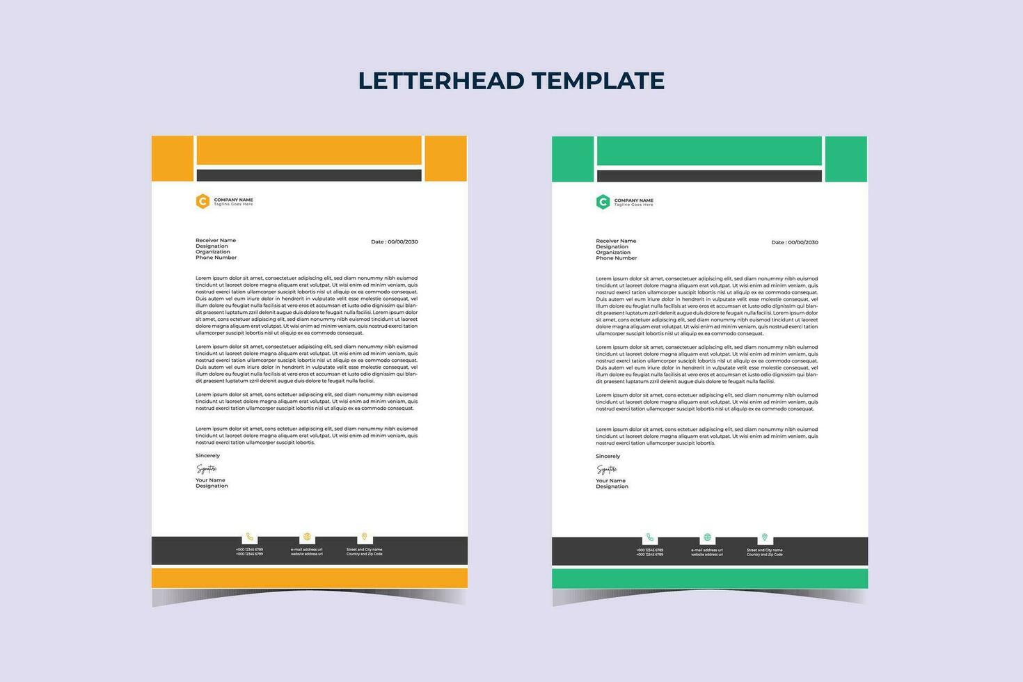 Creative Business Letterhead Design Template vector