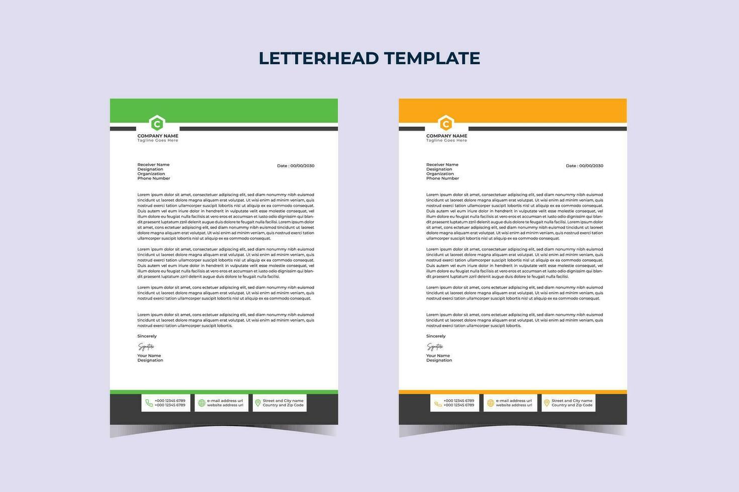 Creative Business Letterhead Design Template vector