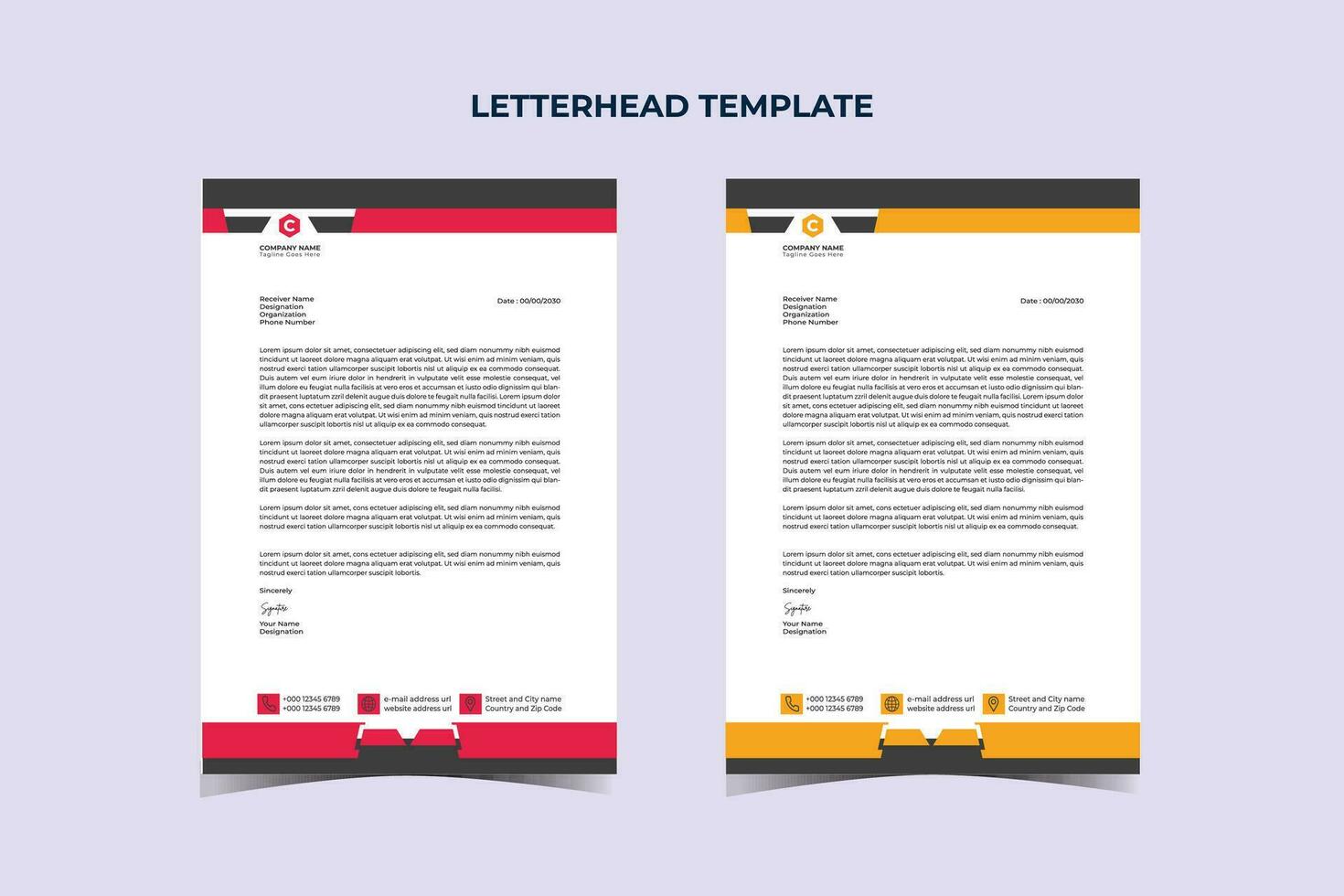 Professional Modern Business Letterhead Design Template vector