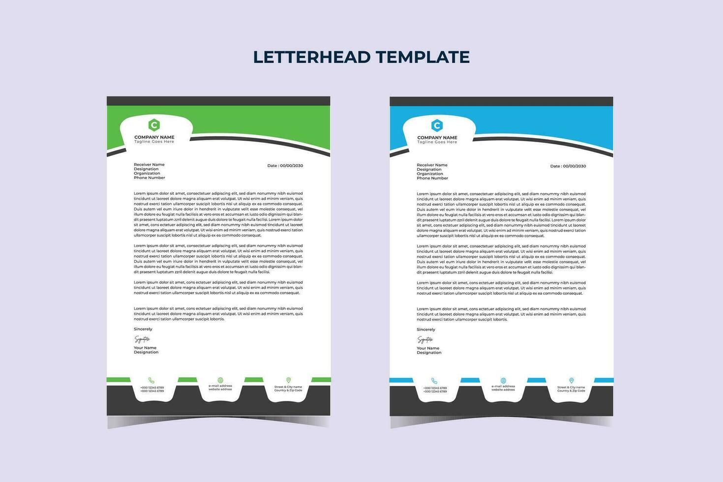 Professional Modern Business Letterhead Design Template vector